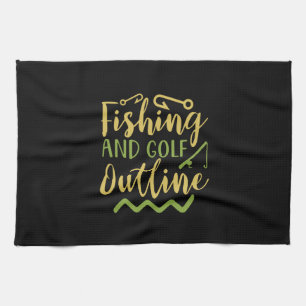 Fiske- och golfkontur kökshandduk
