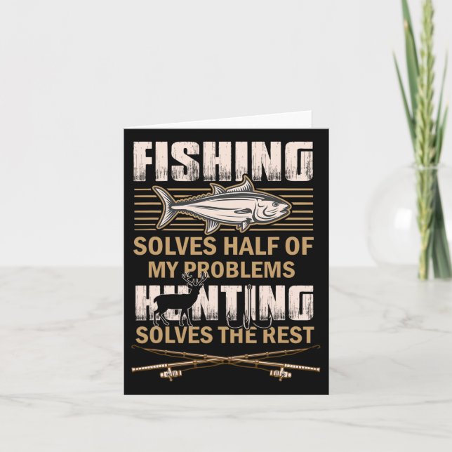 Fiske och jakt löser mina problem, Lustigt Fisher Kort (Framsida)