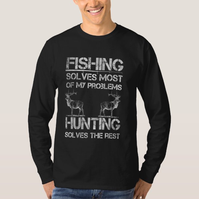 Fiske och jakt på Hjort Lös problem Lungnyj Fiske T Shirt (Framsida)