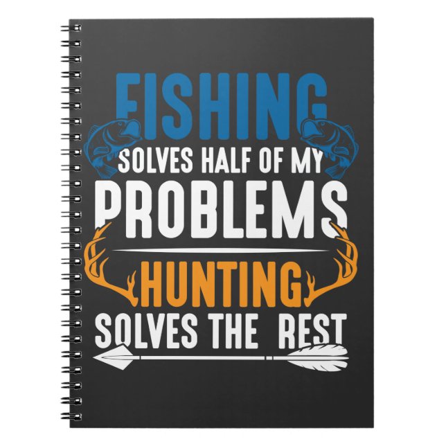 Fiske och jakt på humoral fisk och Hunt Hobby Anteckningsbok (Framsidan)
