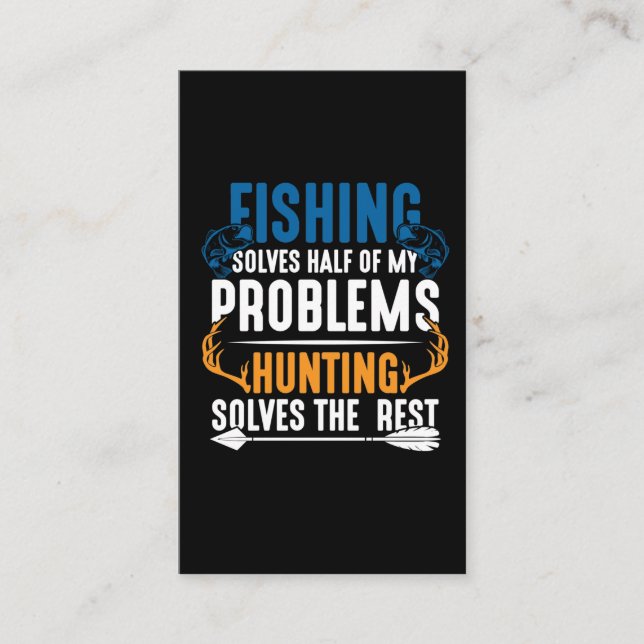 Fiske och jakt på humoral fisk och Hunt Hobby Visitkort (Framsida)