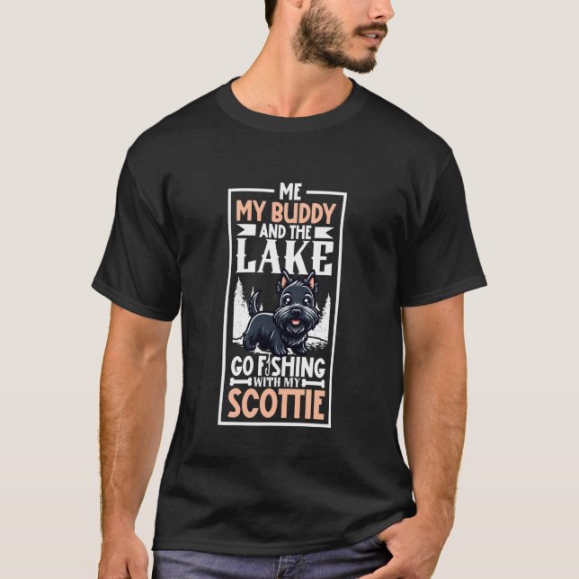 Fiske och skotsk terrier t shirt (Framsida)
