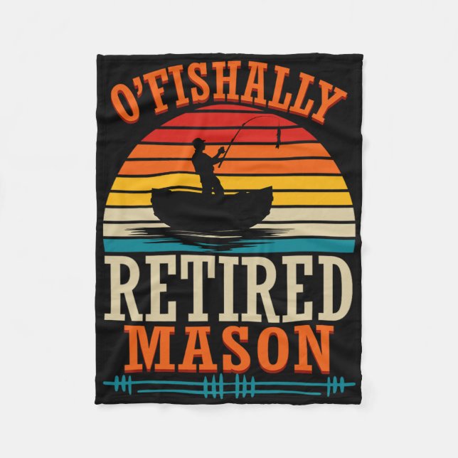 Fiske O'fishally Pensionerad Murare  Fleecefilt (Framsidan)