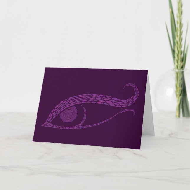Fiske Öga Abstrakt Art Card Kort (Framsida)