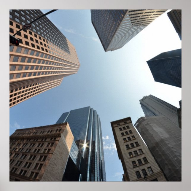 Fiske-öga lins av byggnad, Boston, Förenta statern Poster (Framsidan)