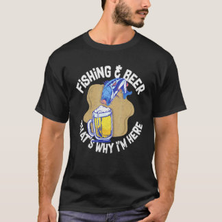 Fiske Öl Alkohol Fiskare Skämt Puns T Shirt