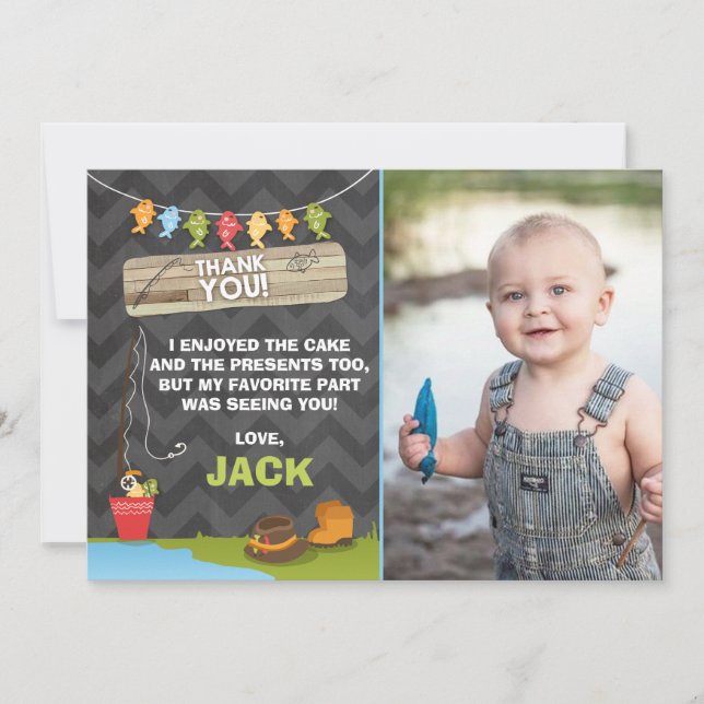 Fiske på födelsedagen Tack för ditt kort Fiske i p (Framsida)