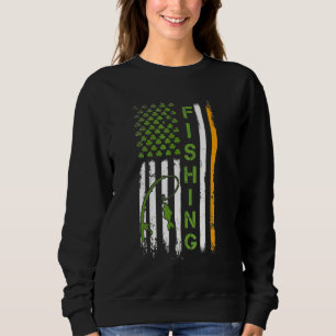 Fiske på Irish Saint Patricks Day US Flagga T Shirt