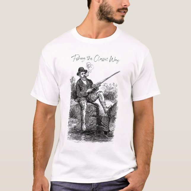 Fiske på klassiskt sätt t shirt (Framsida)