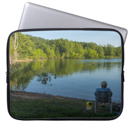 Fiske på morgonen laptop sleeve