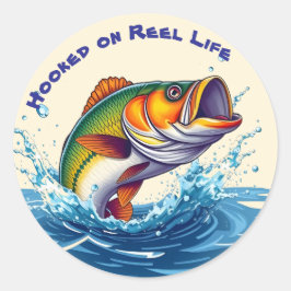 Fiske på Reel Life Runt Klistermärke