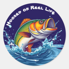 Fiske på Reel Life Runt Klistermärke