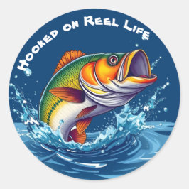 Fiske på Reel Life Runt Klistermärke