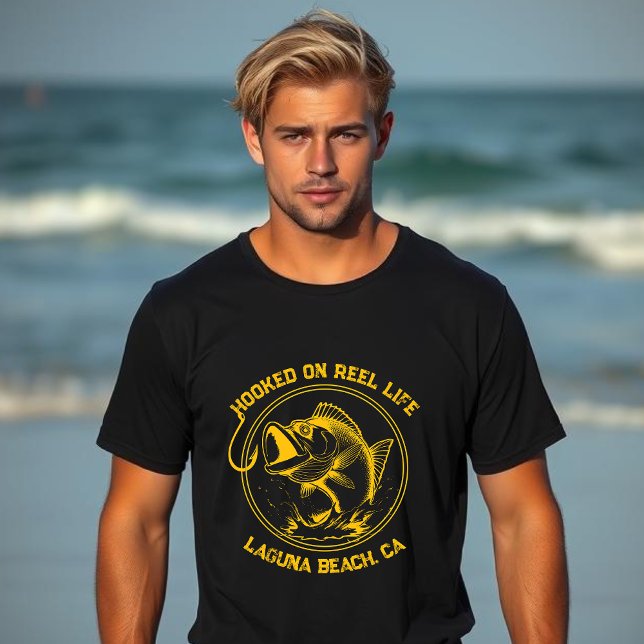 Fiske på Reel Life T Shirt (Bass Fishing Hooked on Reel Life Fisherman Trend Gifts for him Fathers Day Summer Fish Lake fishing)