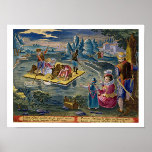 Fiske på Sjö vid natten, tallrik 101 från Venati Poster
