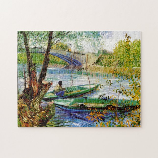 Fiske på våren, Vincent van Gogh. Vacker fis Pussel (Horisontell)
