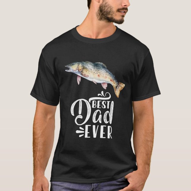 Fiske Pappa "Bästa Pappa någonsin" T-Shirt - Lusti (Framsida)