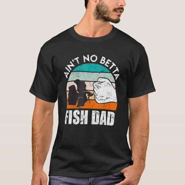 Fiske Pappa Betta Fish T Shirt (Framsida)