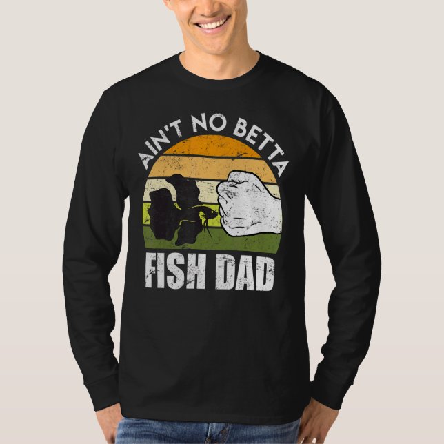 Fiske Pappa Betta Fish T Shirt (Framsida)