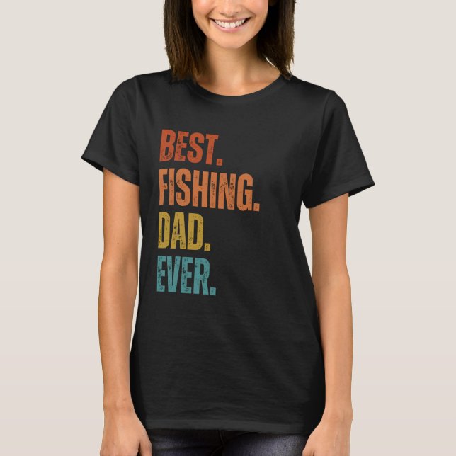 Fiske Pappa Fisher Funny Fishing Fars dag T Shirt (Framsida)