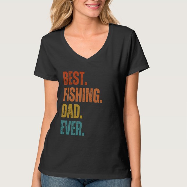 Fiske Pappa Fisher Funny Fishing Fars dag T Shirt (Framsida)