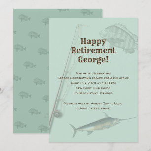 Fiske Pension Party Rod n Reel Inbjudningar