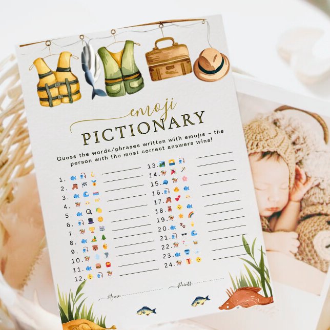 Fiske Pojke Baby Shower Emoji Pictionary Game (Skapare uppladdad)