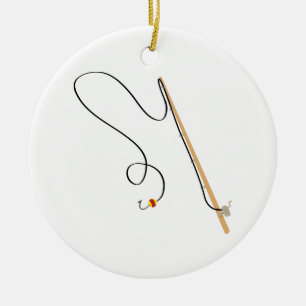 Fiske Pole Julgransprydnad Keramik