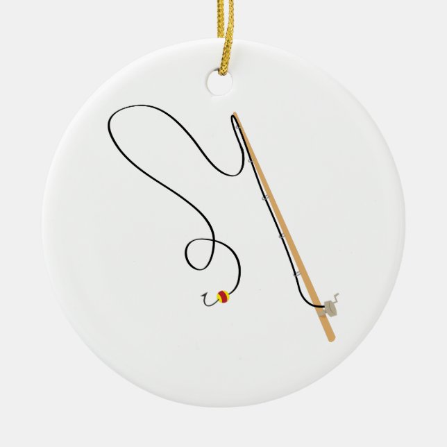 Fiske Pole Julgransprydnad Keramik (Framsidan)