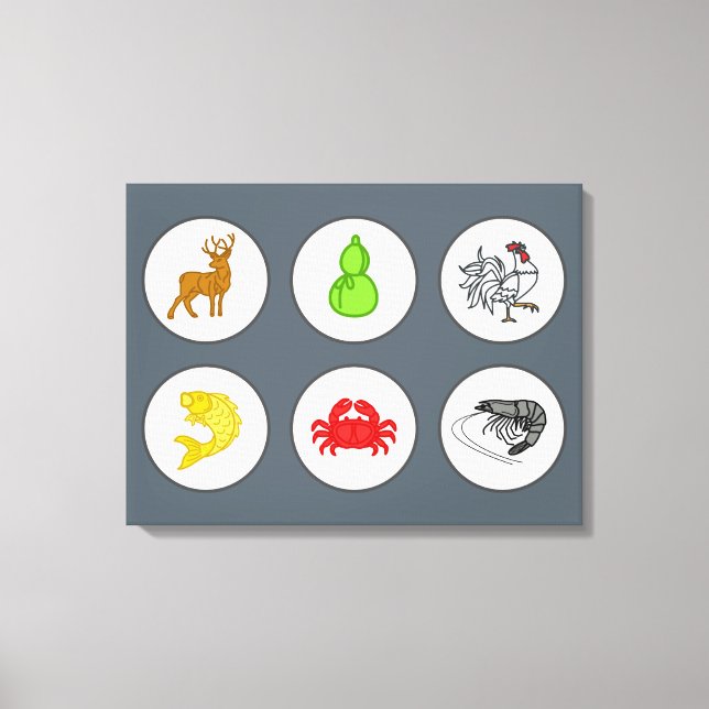 Fiske Prawn Crab Game Board - Sepia Canvastryck (Framsida)