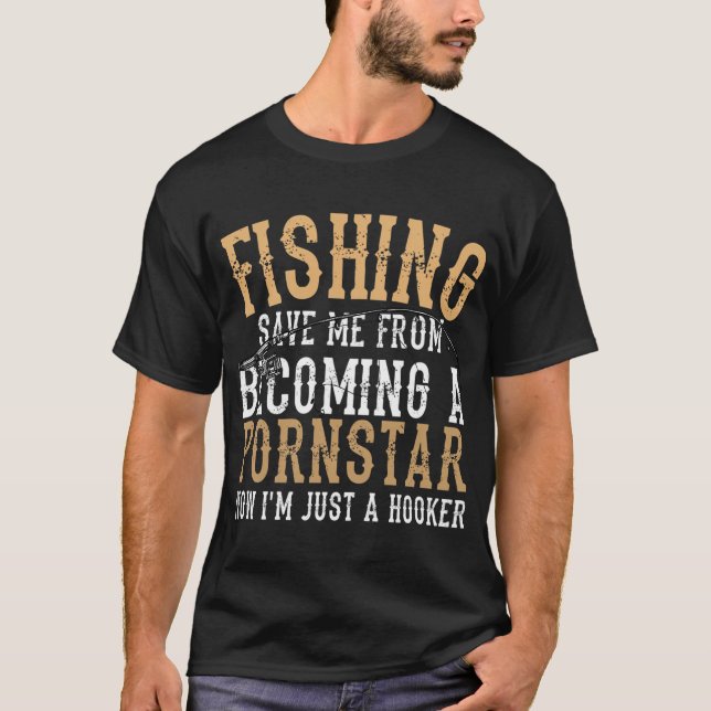 fiske rädda mig t shirt (Framsida)