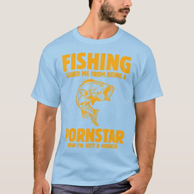 Fiske räddade mig från att vara ett fiske t shirt (Framsida)