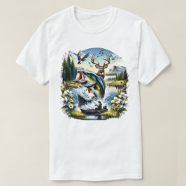 Fiske, rådjur, andjakt t shirt