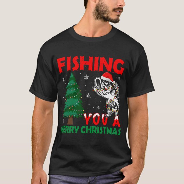 Fiske Redskap Fisk Siluett V1 T Shirt (Framsida)