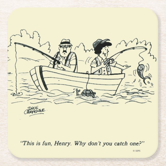 Fiske Resa Underlägg Papper Kvadrat (Framsidan)