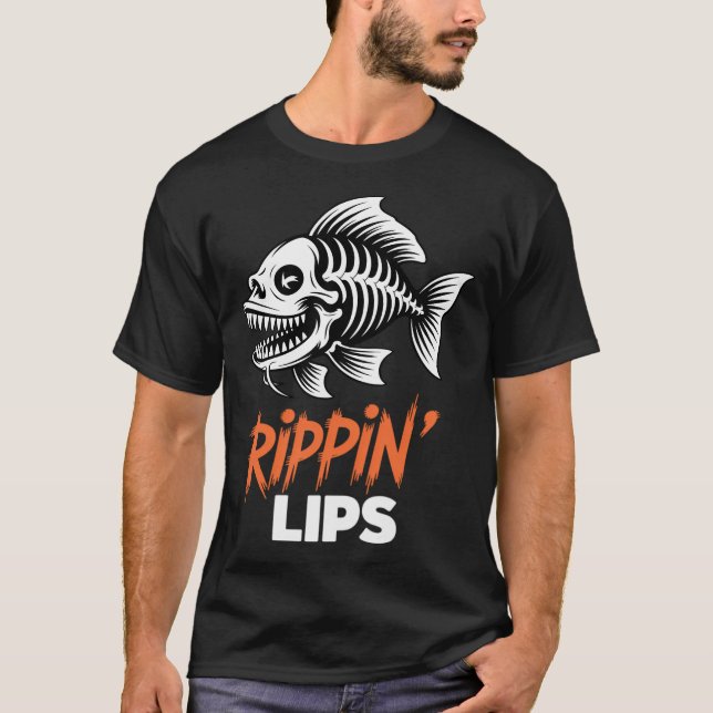 Fiske Rippin' Lips Fiskben T Shirt (Framsida)