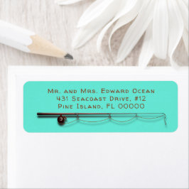Fiske Rod Fisherman Retur - adressetikett Returadress Etikett