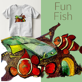 Fiske Roligt Akrlic MultiCreative T Shirt