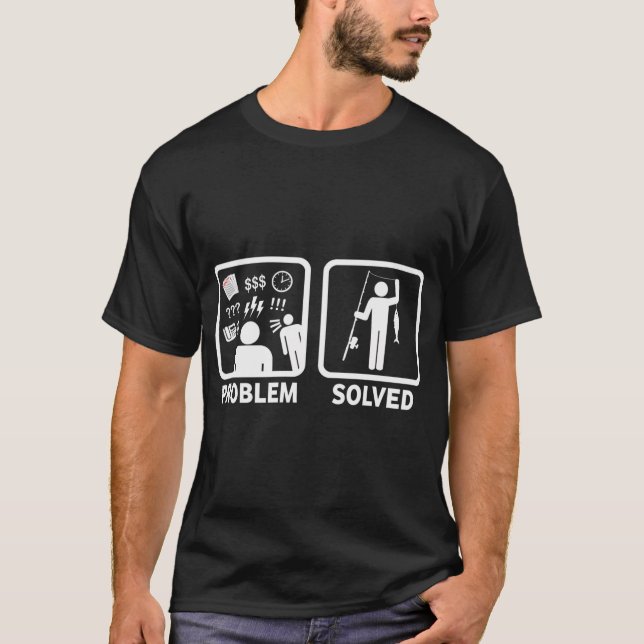 Fiske Roligt Stressad T Shirt (Framsida)