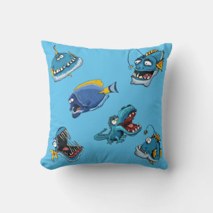 Fiske Shark Kid Pillow Natt Kudde