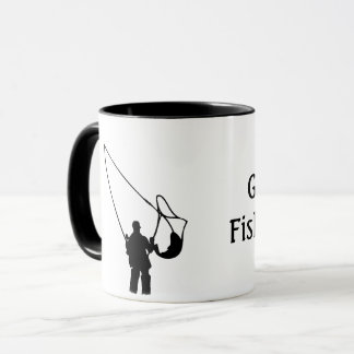Fiske - Siluett av någon som fiskar Mugg