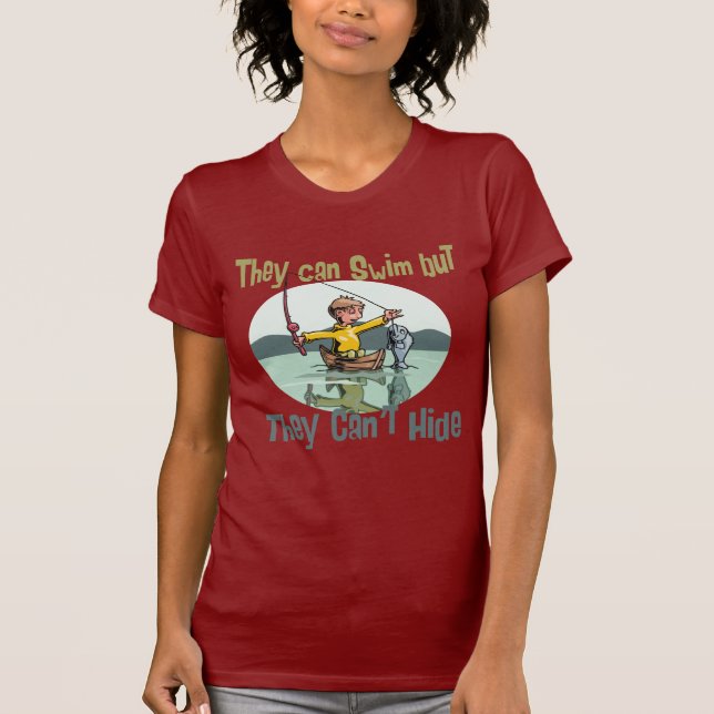 Fiske-Simma men kan inte Gömma T Shirt (Framsida)