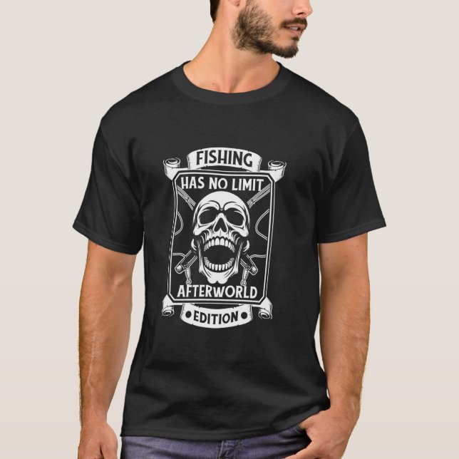 Fiske Skull Angler - Fiskande Fiskare T Shirt (Framsida)