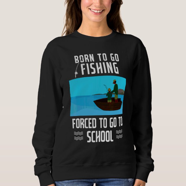 Fiske som säger unga fiskare som är födda att fisk t shirt (Framsida)
