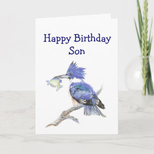 Fiske Son Birthday Humor - Kingfisher Kort