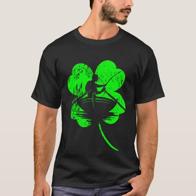 Fiske St Patrick s day shamrock  Fiske T Shirt (Framsida)