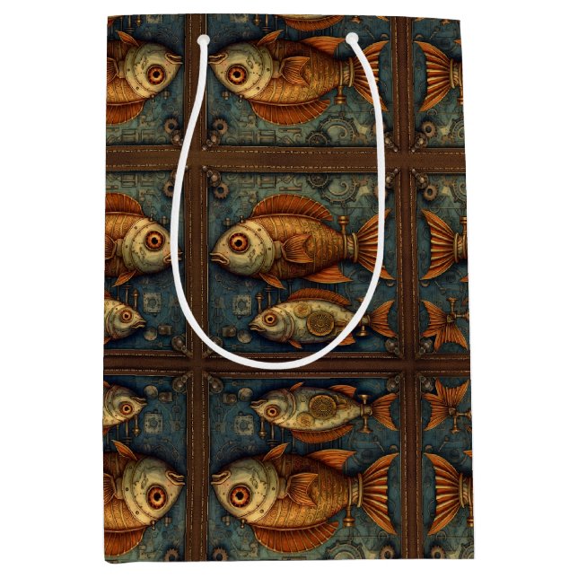 Fiske Steampunk Grönt och guldbrun (Framsidan)