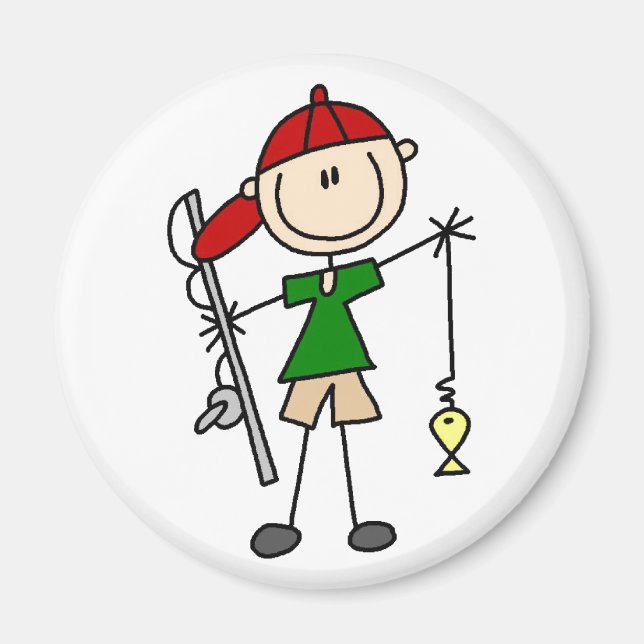 Fiske Stick figur Magnet (Framsidan)
