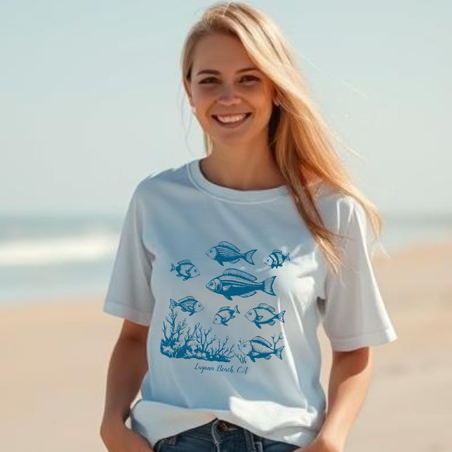 Fiske T Shirt (Fishes Fisherman Style Collection Summer Beach )
