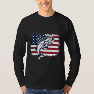 Fiske T shirt USA Fishing Flagga